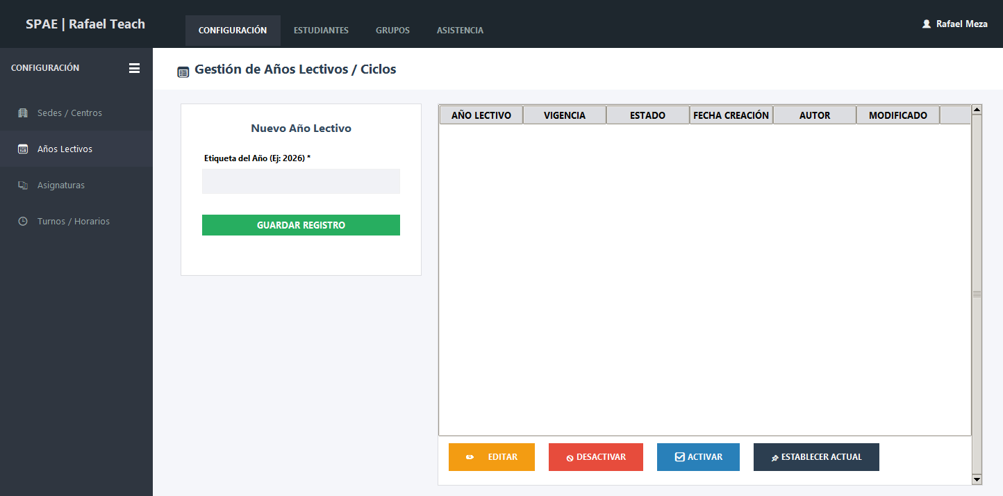 Registro Estudiantes